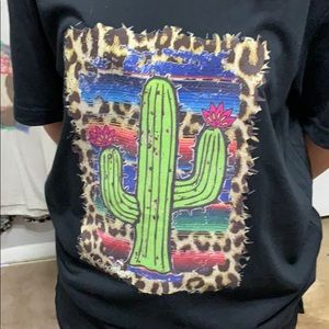 Cactus screen printed T-shirt